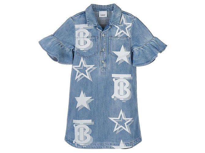 Burberry Abito in denim TB Star Print - vista 10