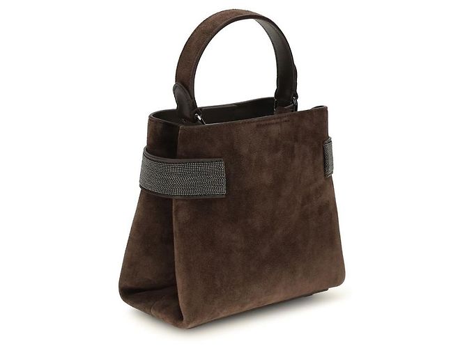 Brunello Cucinelli Borsa Bos Taurus in pelle di vitello marrone - vista 3