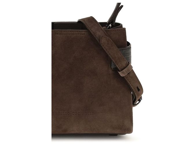 Brunello Cucinelli Borsa Bos Taurus in pelle di vitello marrone - vista 4