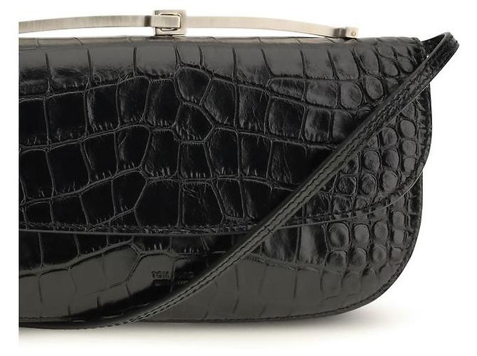 Tom Ford Borsa a tracolla Bos Taurus in pelle di vitello nera - vista 4
