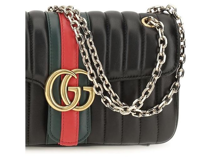 Gucci Borsa a tracolla Bos Taurus in pelle di vitello nera - vista 4