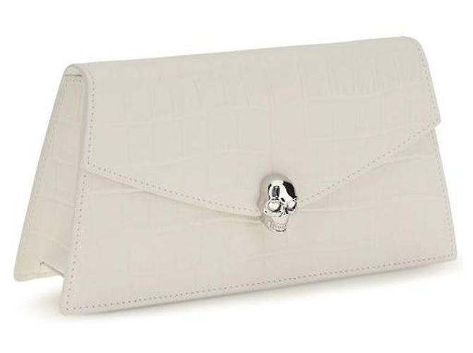 Alexander Mcqueen Clutch Bos Taurus in pelle di vitello bianca - vista 2