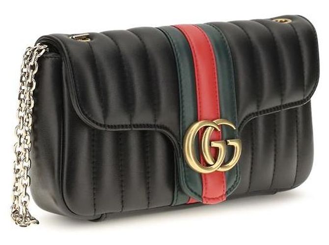 Gucci Borsa a tracolla Bos Taurus in pelle di vitello nera - vista 2