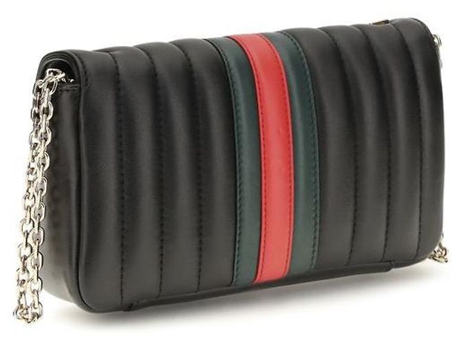 Gucci Borsa a tracolla Bos Taurus in pelle di vitello nera - vista 3