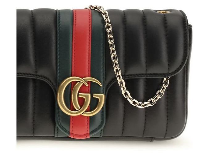 Gucci Borsa a tracolla Bos Taurus in pelle di vitello nera - vista 4