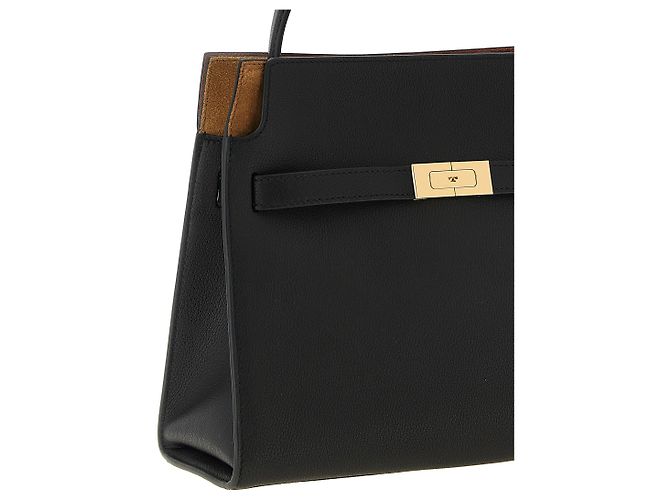Tory Burch Borsa a tracolla in lambskin nera - vista 3