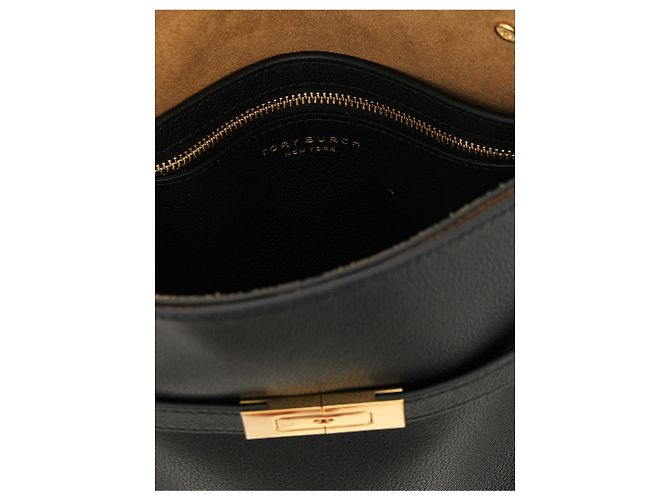 Tory Burch Borsa a tracolla in lambskin nera - vista 4