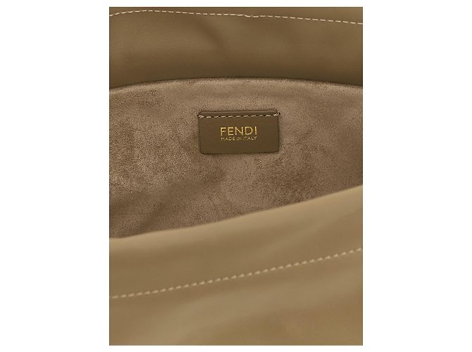 Fendi Borsa a mano in pelle di agnello beige - vista 4