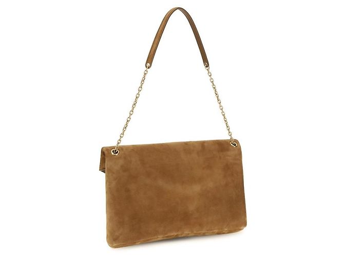 Autre Marque Borsa a tracolla in pelle scamosciata beige - vista 3