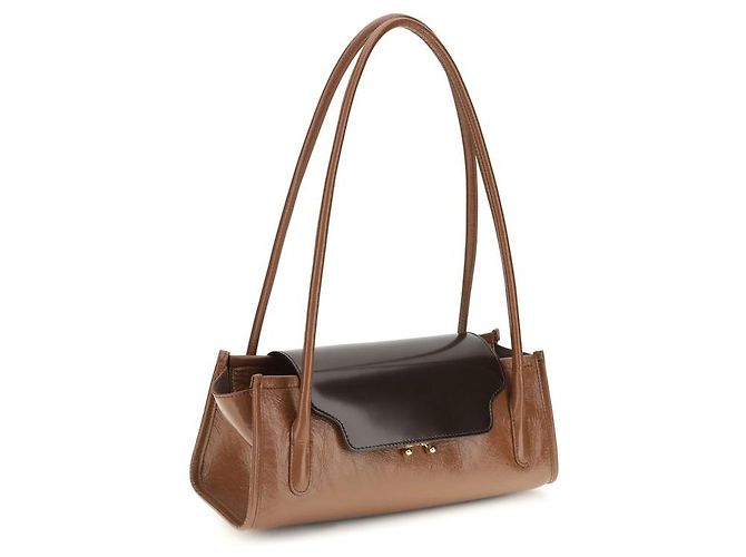 Marni Borsa a tracolla Bos Taurus in pelle di vitello marrone - vista 2