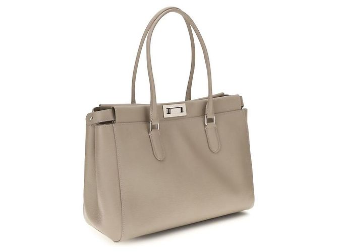 Fendi Borsa a tracolla Bos Taurus in pelle di vitello beige - vista 2