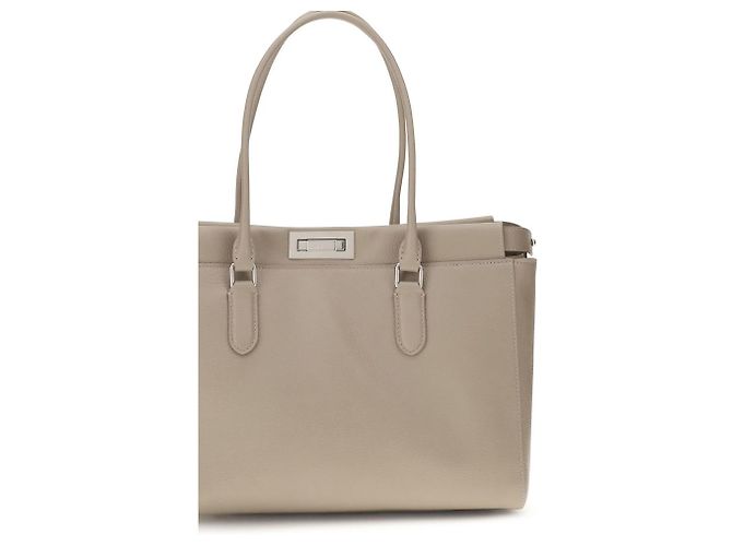 Fendi Borsa a tracolla Bos Taurus in pelle di vitello beige - vista 4