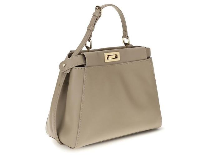 Fendi Borsa a tracolla Bos Taurus in pelle di vitello beige - vista 2
