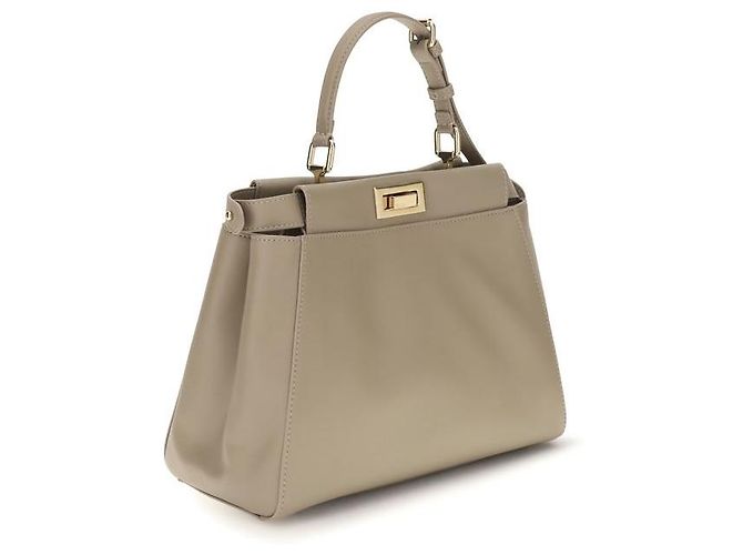 Fendi Borsa a tracolla Bos Taurus in pelle di vitello beige - vista 3