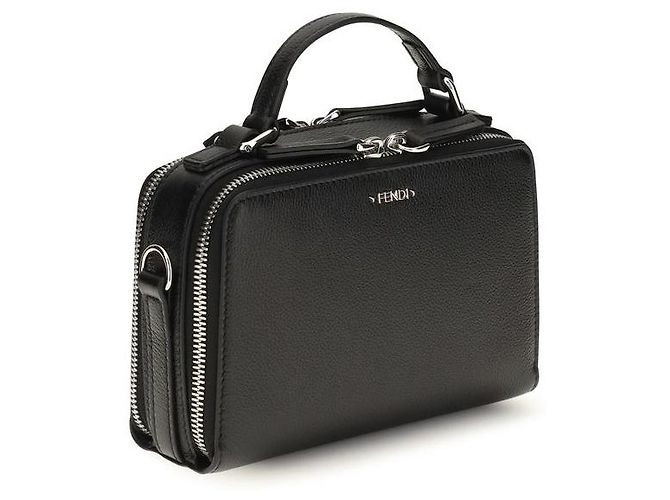 Fendi Borsa Bos Taurus in pelle di vitello nera - vista 2