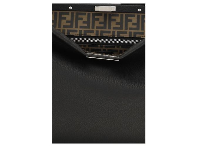 Fendi Borsa a tracolla Bos Taurus in pelle di vitello nera - vista 4