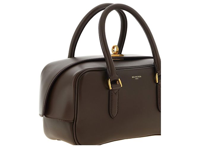 Balenciaga Borsa a mano in pelle di agnello marrone - vista 3