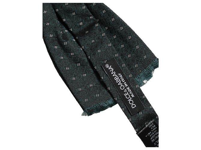 Dolce & Gabbana Men Green Patterned Adjustable Neck Papillon Bow Tie - view 5