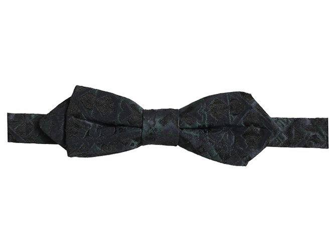 Dolce & Gabbana Papillon regolabile da uomo, motivo Paisley nero e verde - vista 3