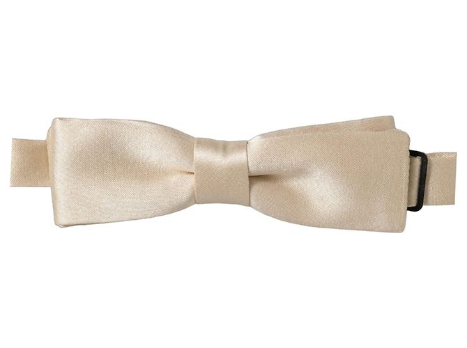 Dolce & Gabbana Men Beige % Silk Adjustable Neck Papillon Bow Tie - view 2