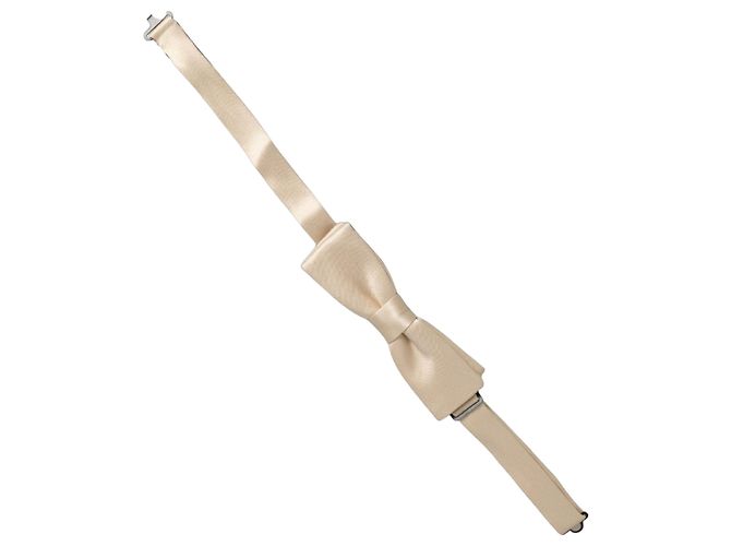 Dolce & Gabbana Men Beige % Silk Adjustable Neck Papillon Bow Tie - view 3