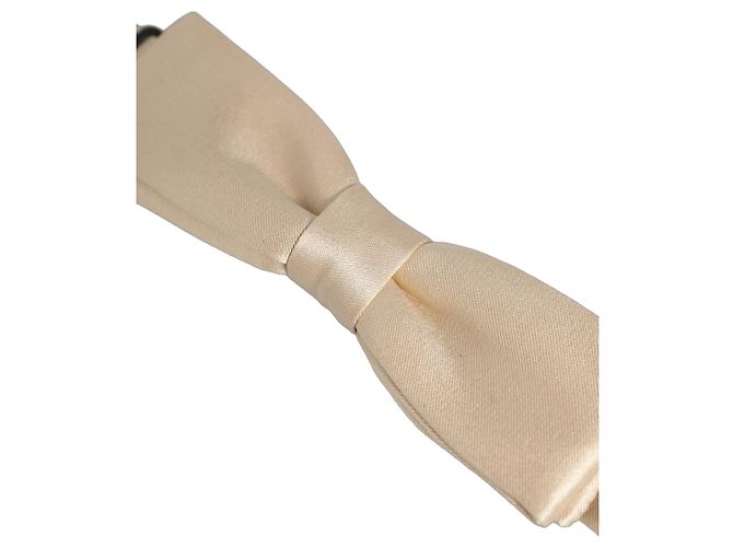 Dolce & Gabbana Men Beige % Silk Adjustable Neck Papillon Bow Tie - view 4