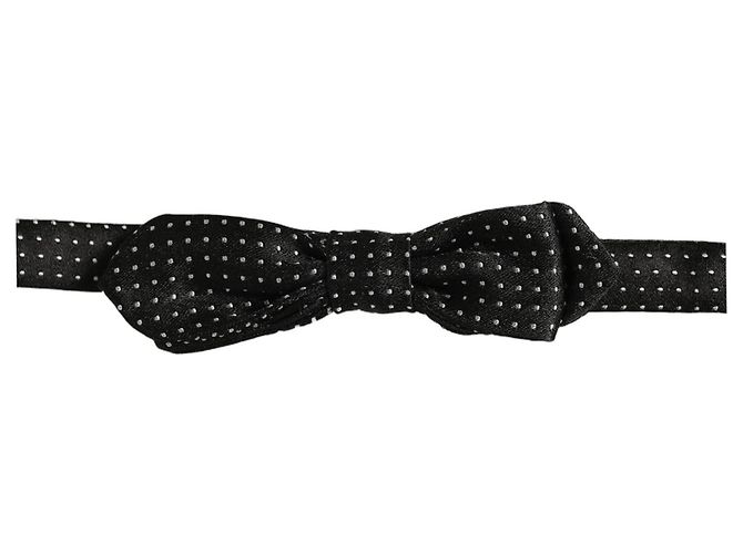 Dolce & Gabbana Papillon regolabile a pois nero e grigio scuro - vista 3