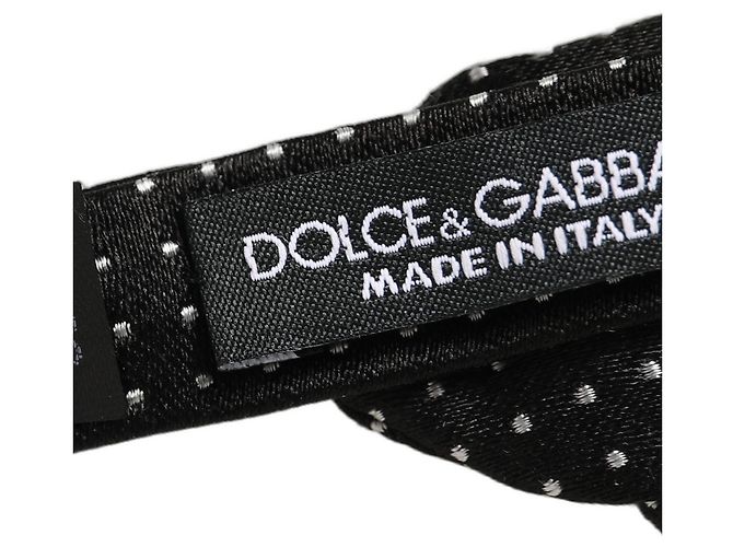 Dolce & Gabbana Papillon regolabile a pois nero e grigio scuro - vista 4