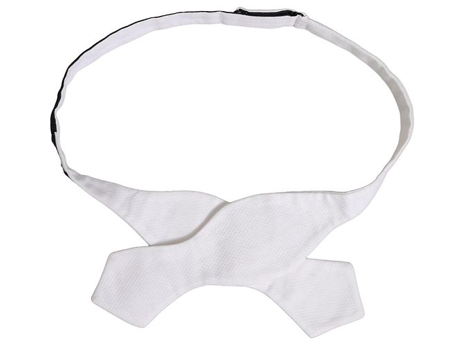 Dolce & Gabbana Men White % Silk Adjustable Neck Papillon Bow Tie - view 2