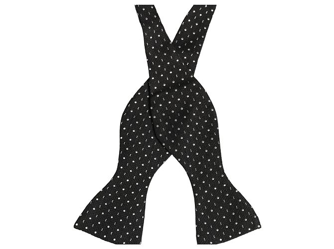 Dolce & Gabbana Papillon regolabile a pois bianco e nero - vista 3