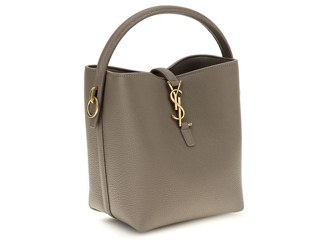 Autre Marque Borsa a secchiello Bos Taurus in pelle di vitello beige - vista 2