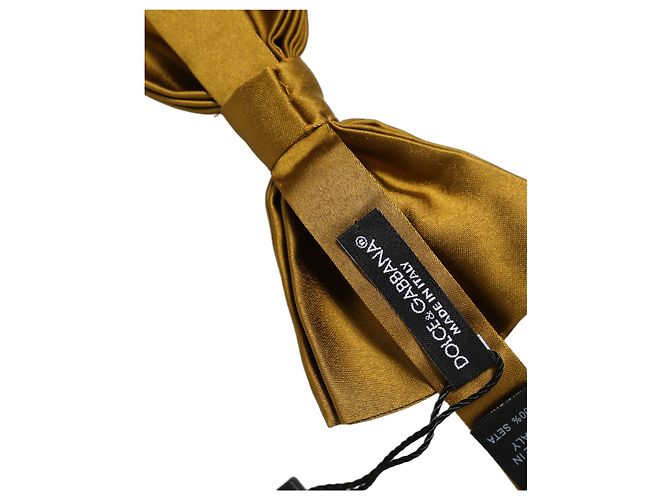 Dolce & Gabbana Papillon regolabile da uomo, Senape, % Seta - vista 5