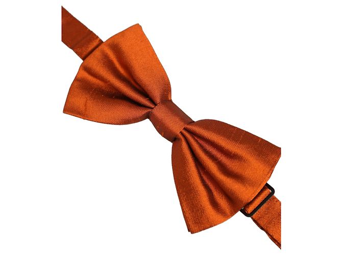 Dolce & Gabbana Papillon regolabile in seta arancione da uomo - vista 3