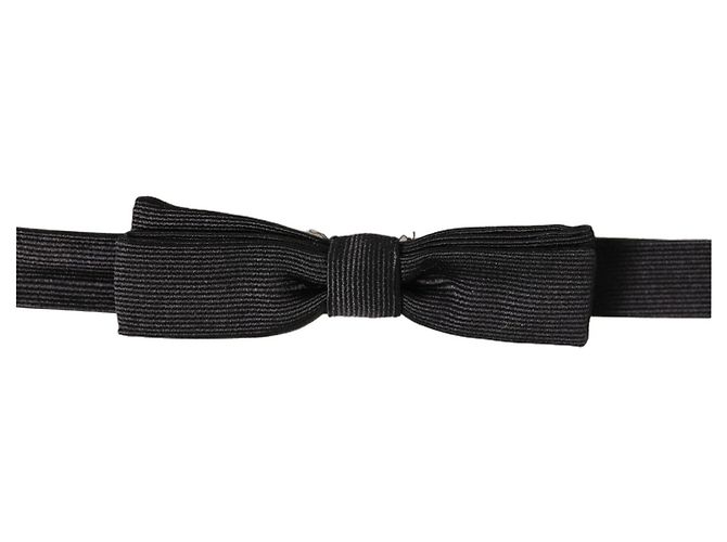 Dolce & Gabbana Papillon regolabile in seta nera da uomo - vista 3