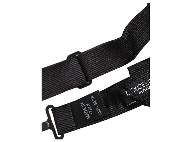 Dolce & Gabbana Papillon regolabile in seta nera da uomo - vista 5
