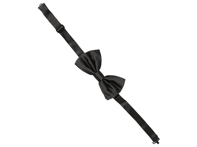 Dolce & Gabbana Men Black % Silk Adjustable Neck Papillon Bow Tie - view 2
