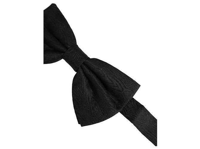 Dolce & Gabbana Papillon regolabile in broccato di seta grigio scuro da uomo - vista 3
