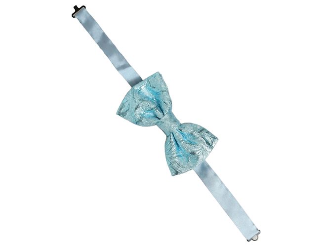 Dolce & Gabbana Papillon regolabile in broccato floreale azzurro - vista 2