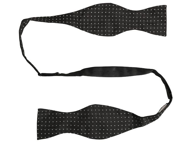 Dolce & Gabbana Papillon regolabile a pois bianchi grigio scuro - vista 2