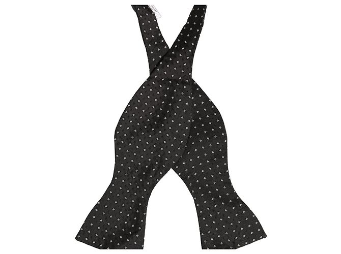 Dolce & Gabbana Papillon regolabile a pois bianchi grigio scuro - vista 3