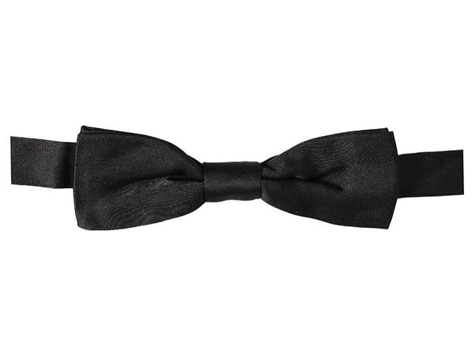 Dolce & Gabbana Men Black % Silk Adjustable Neck Papillon Bow Tie - view 3