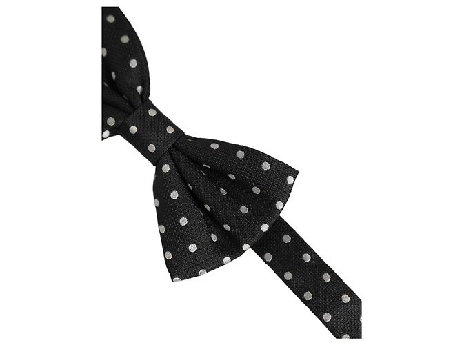 Dolce & Gabbana Papillon regolabile a pois bianco e nero - vista 3