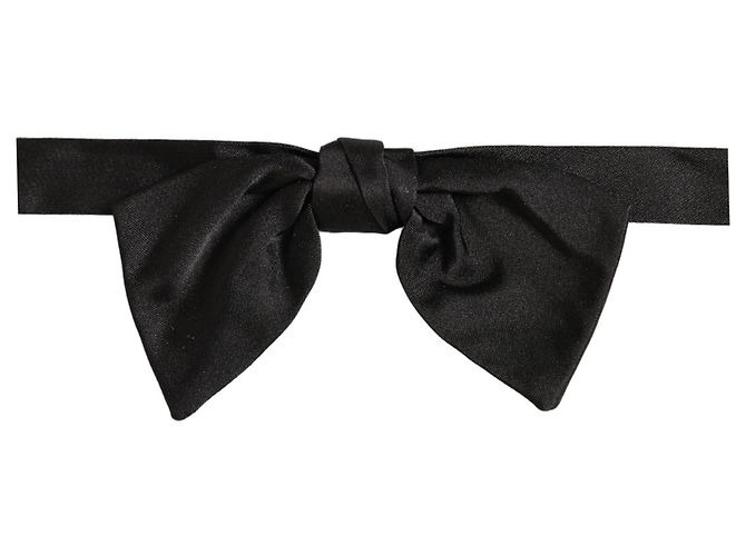 Dolce & Gabbana Men Black % SIlk Adjustable Neck Papillon Bow Tie - view 3