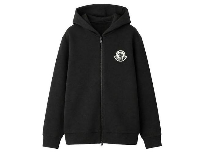 Moncler Felpa con cappuccio e zip in cotone con logo - vista 2