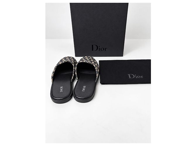 Dior Mule in jacquard Oblique beige e nero - vista 3