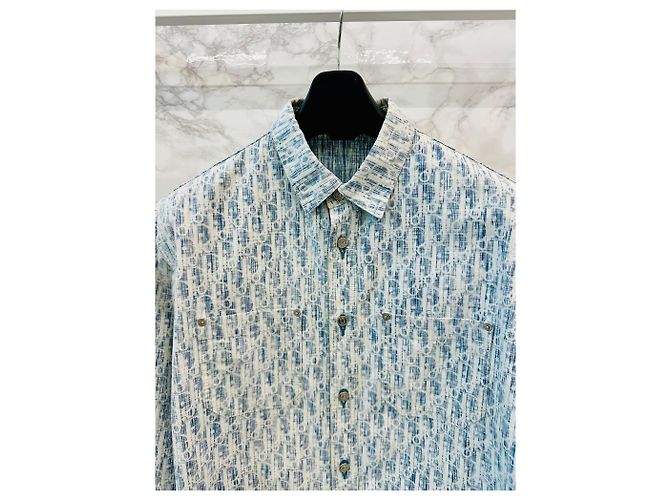 Camicia in denim Oblique Dior blu - vista 2