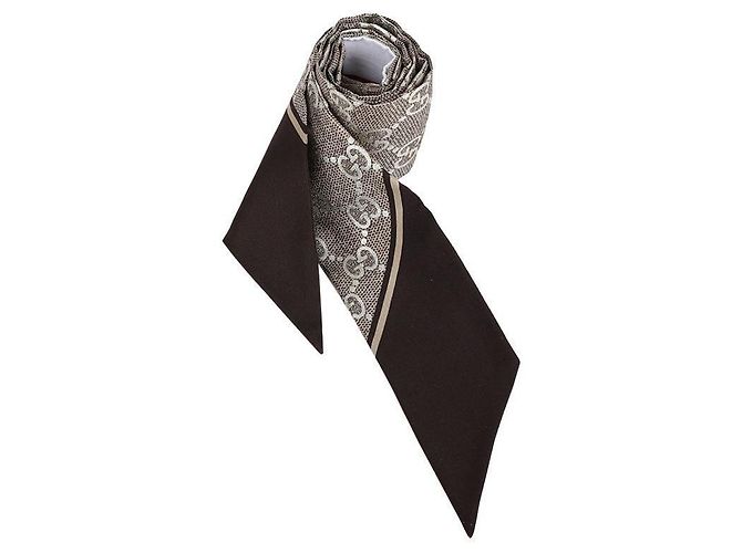 Fiocco al collo in seta Gucci Camel - vista 4