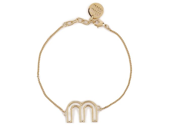 Bracciale Miu Miu in metallo oro - vista 3