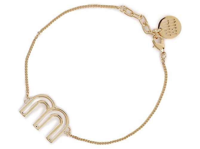 Bracciale Miu Miu in metallo oro - vista 4