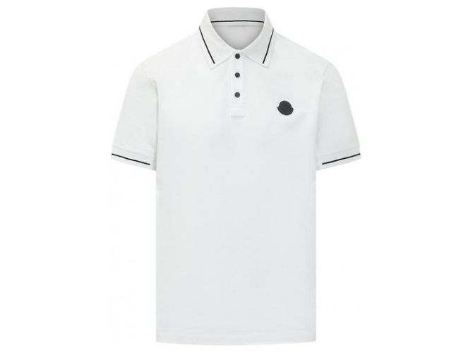 Moncler Polo in cotone con patch logo - vista 4
